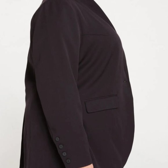 New Universal Standard Black Blazer Fitted Single Button Blazer Size 16 Longer - Picture 2 of 11